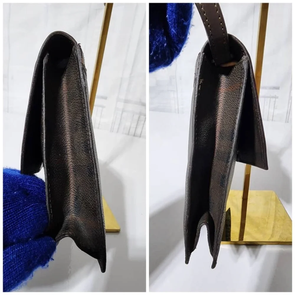 Authentic Burberry Canvas and Leather Clutch/Wristlet Dark Brown - Picture 4 of 12